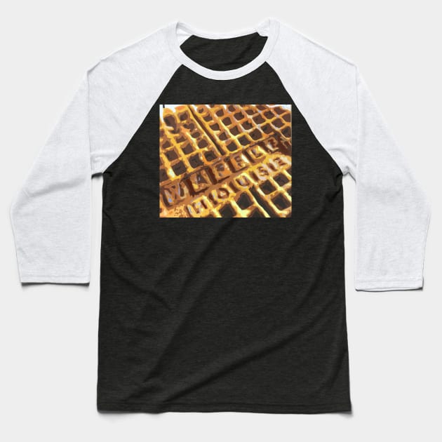 Waffle House Waffle Closeup Baseball T-Shirt by Jan Lewin Art Store